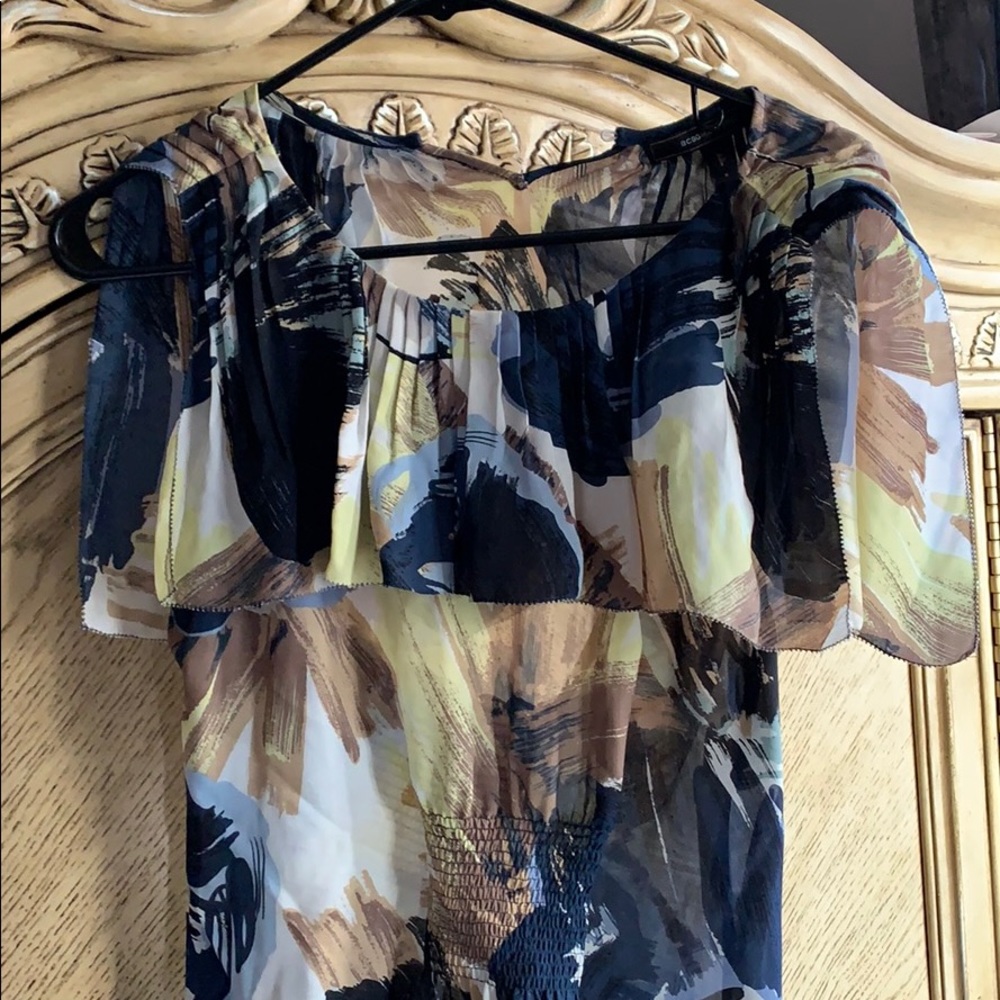 BCBG Ruffle silk top - Picture 1 of 3